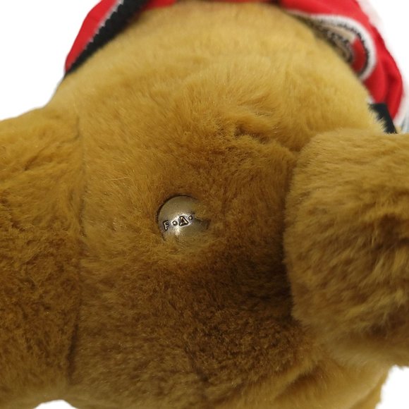 FAO Schwarz Teddy Bear Plush Varsity Jacket 12" Stuffed Animal Toy Brown Red - Picture 9 of 11